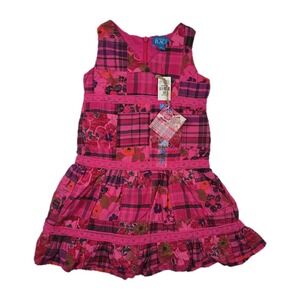 Children's Place‎ Summer 08 Over Dyed Girls 3T Dress Pink Plaid Floral New